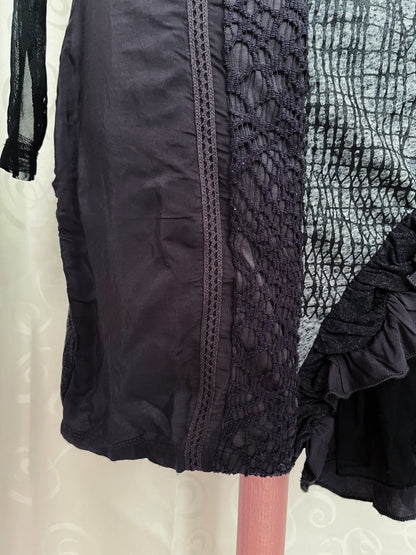 00’s Whimsygoth patchwork asymmetrical dress 🦇