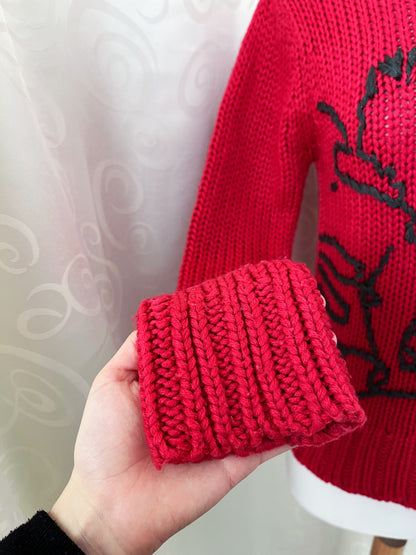 00’s X-Mail knit turtleneck sweater with dragon embroidery 🐉