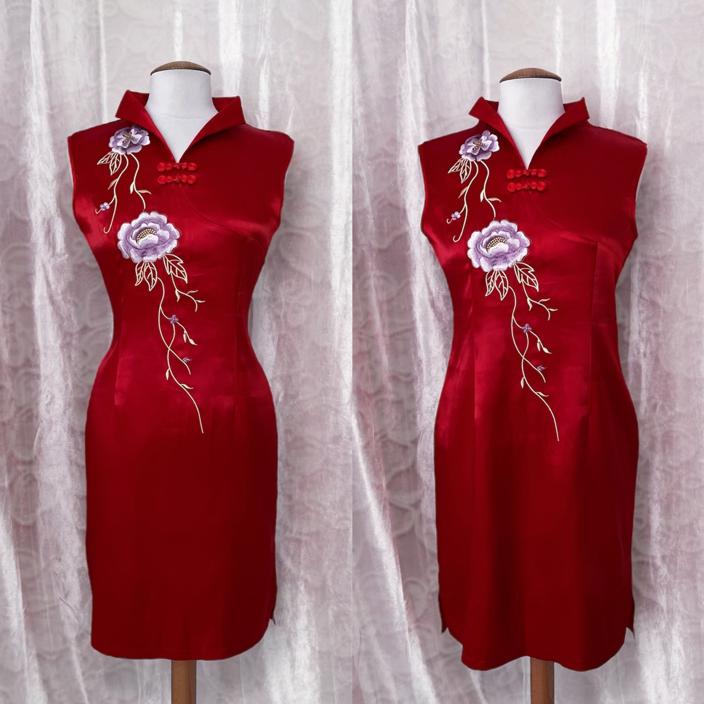 Stunning red Qipao/Cheongsam red dress with embroidery details 🍡👹