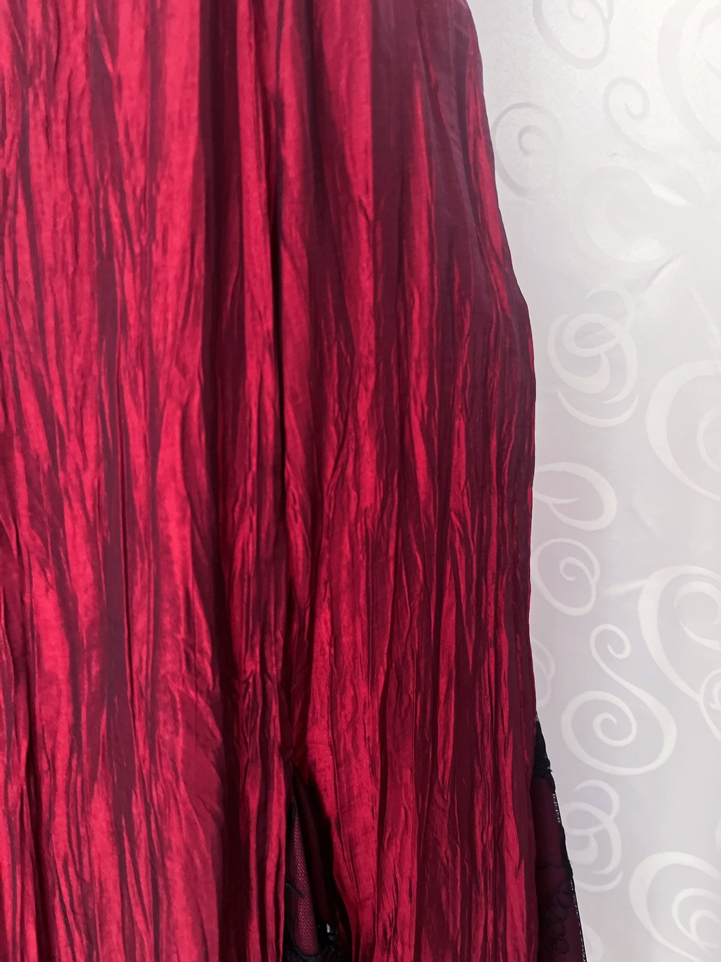 Whimsygoth vampire prom style maxi red dress with fairy embroidered & sequin details 🌀🩸