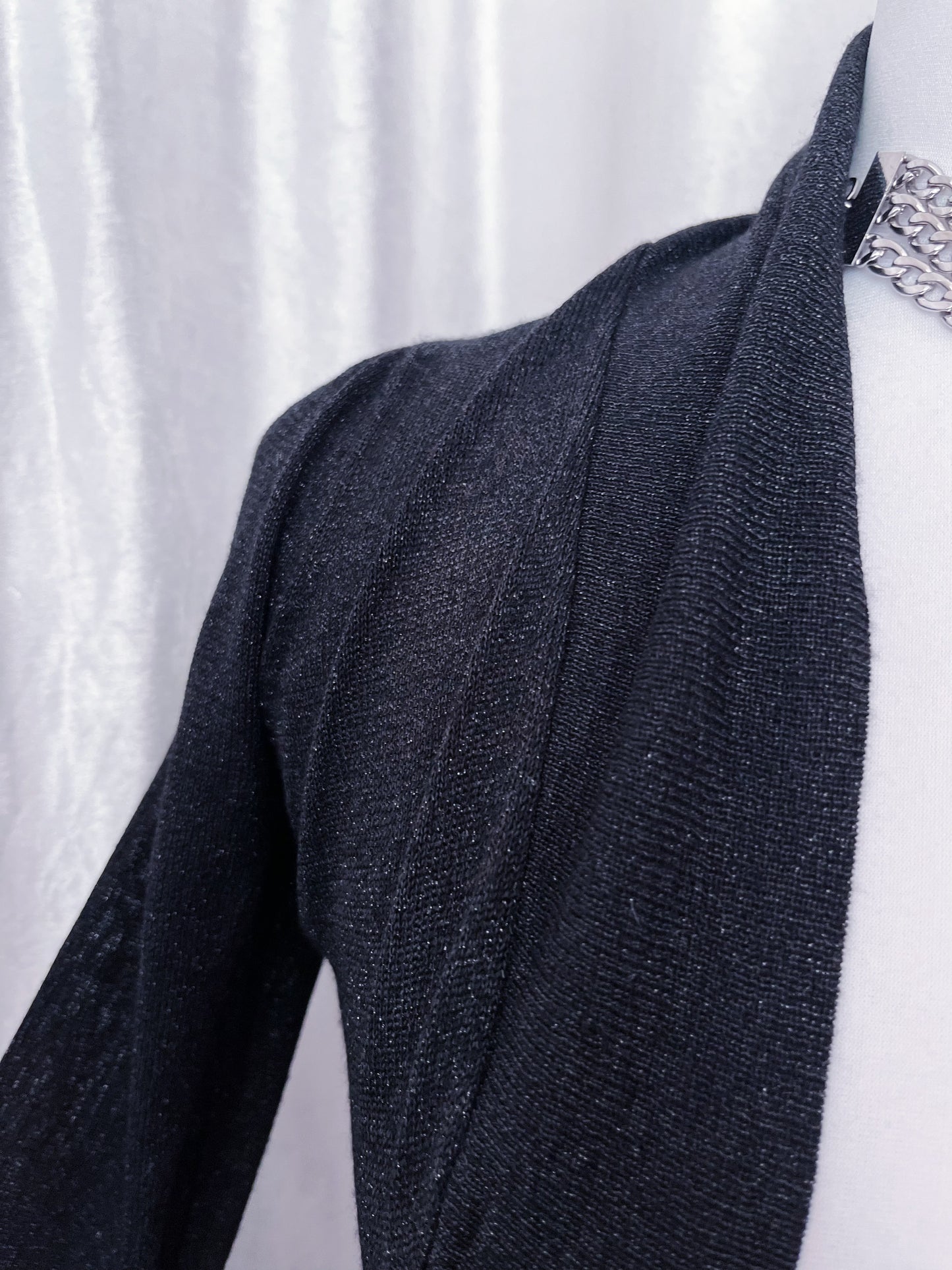 Morgan shiny black mesh bolero ✨