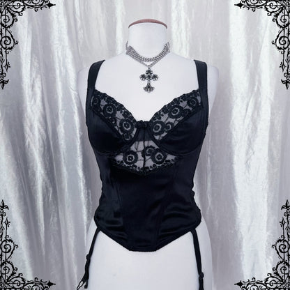 Gothic velvety black corset 🕷️