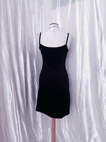 Y2K velvet black dress 🕸️✨
