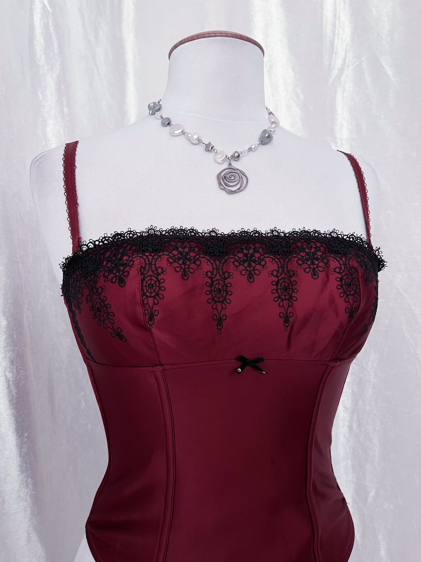 Gothic burgundy saten corset 🌹