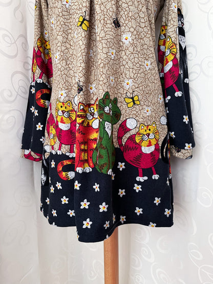 00's Whimsy Twee dress with kittens design🐈😽