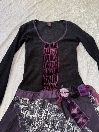 Rare Kali Orea whimsygoth patchwork dress 💜🌀🦋