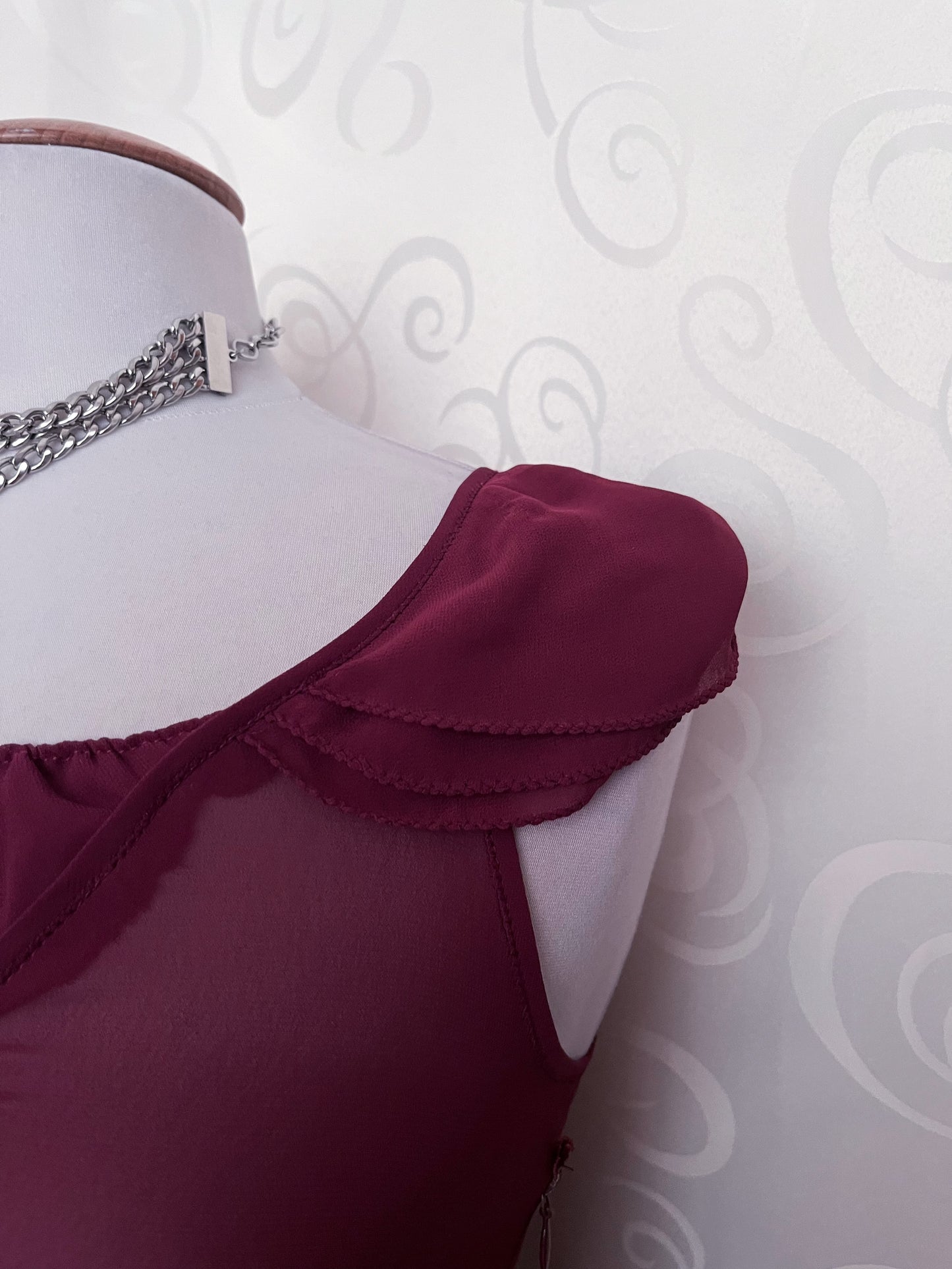 Whimsygoth Espirit mesh, burgundy nightgown 🍷