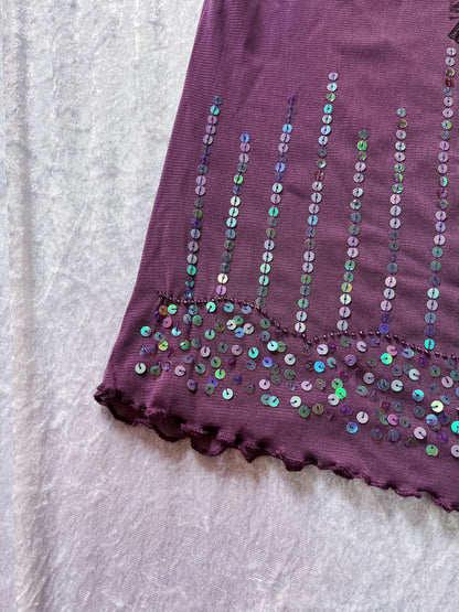 We're All Mad Here Reworked purple top with sequin details 🍰🐛🐇