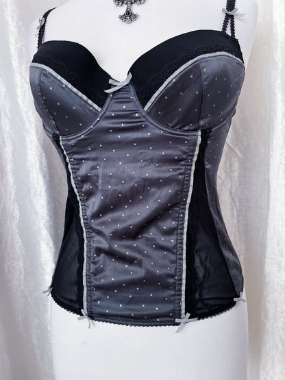 Beautiful dark coquette grey corset top 🎀