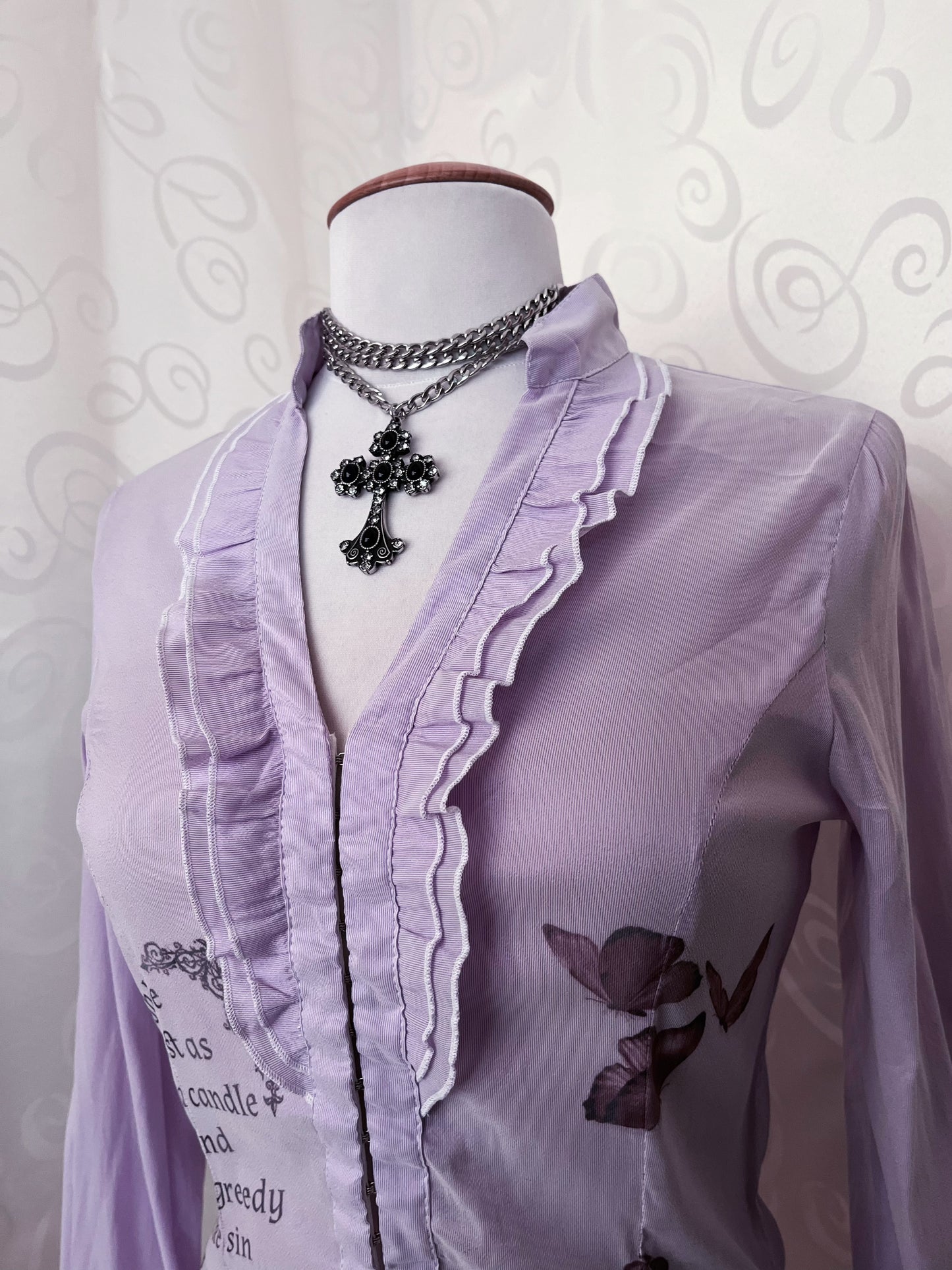 Rule of Rose Inspired Reworked lilac shirt 🦋🥀