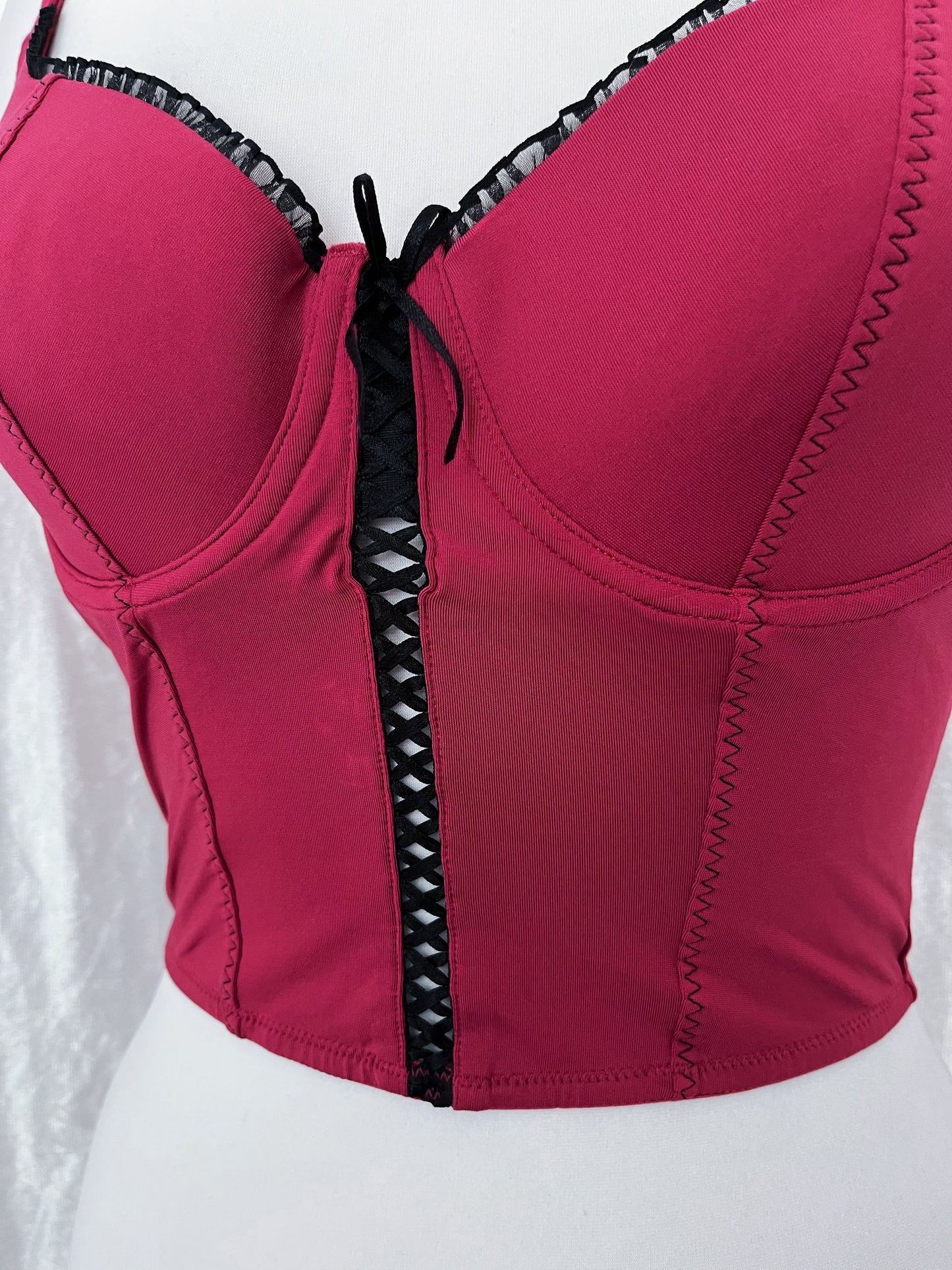 Hot burgundy crop corset top 🎀