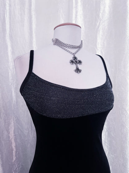 Y2K velvet black dress 🕸️✨