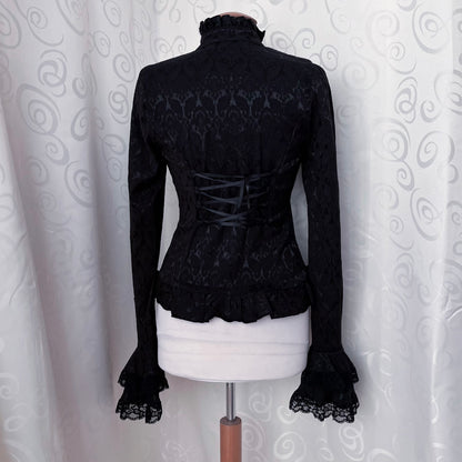 Dracula Gothic victorian style brocade cravat shirt 🖤🦇