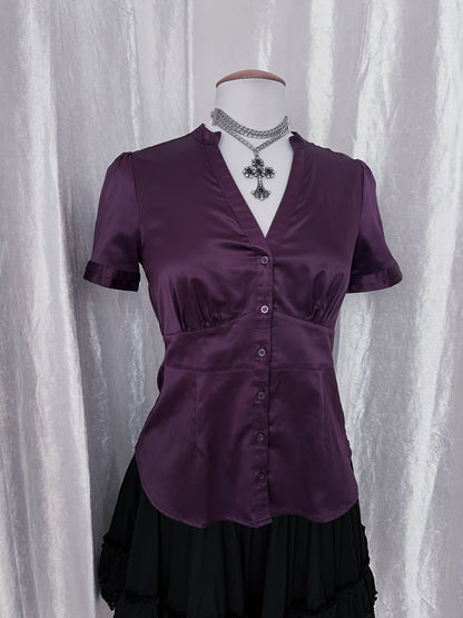 Old H&M dark coquette plum shirt 💜🎀