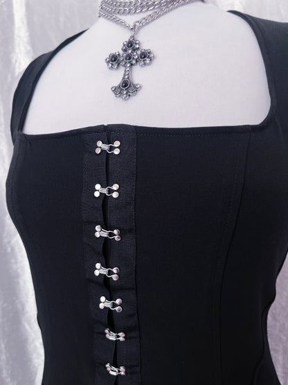 00’s Gothic black fitting dress 🦇
