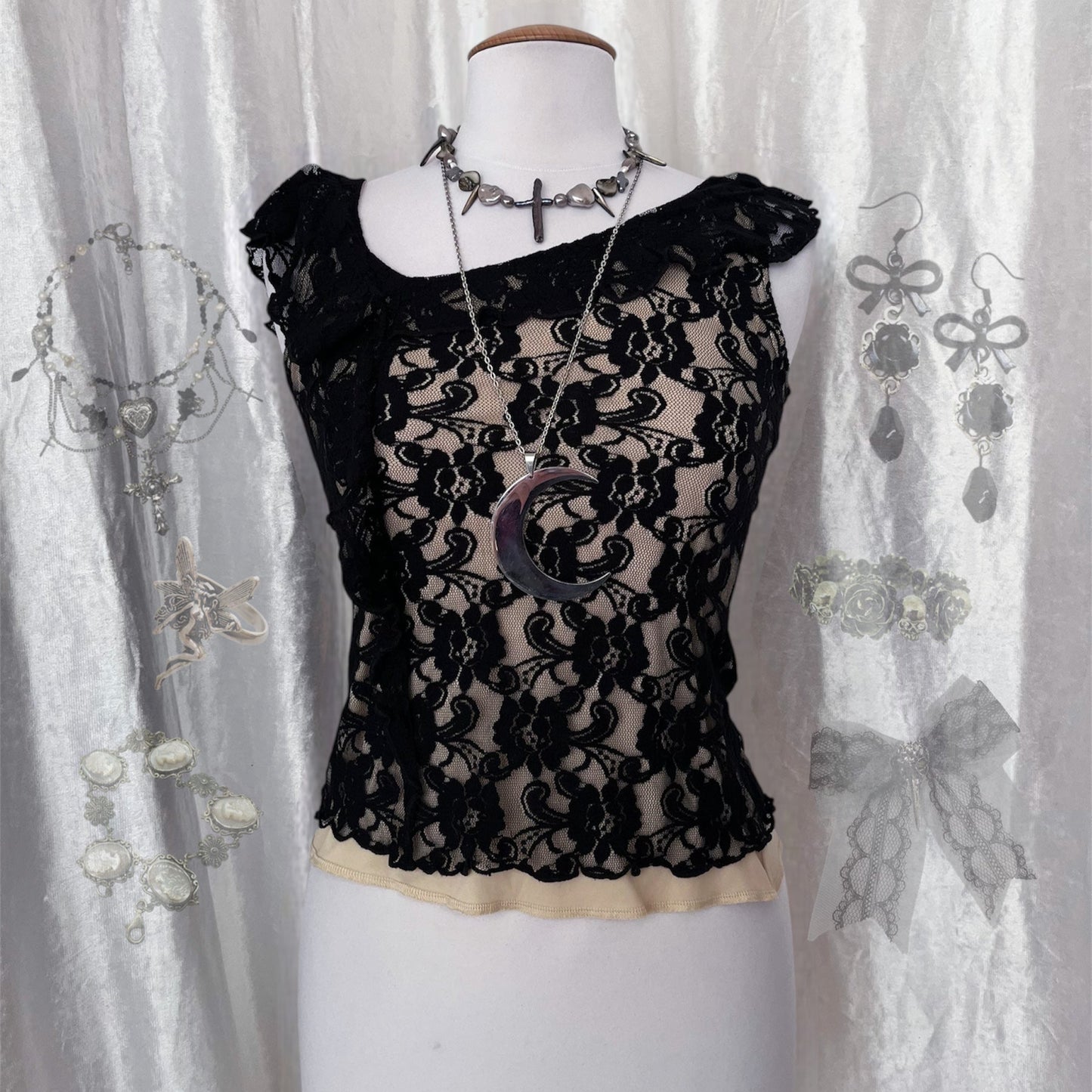 Dark fairy lace top 🧚🏻