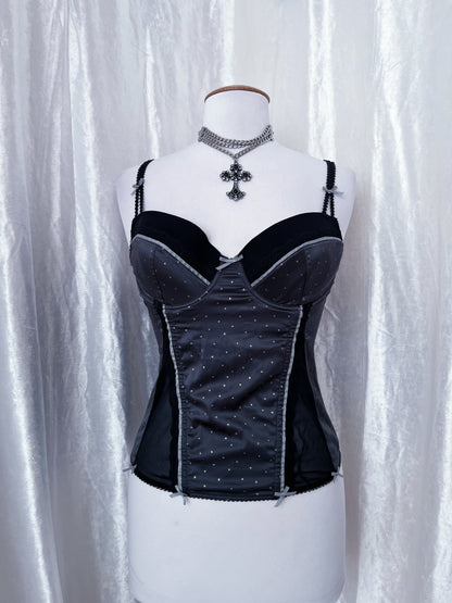 Beautiful dark coquette grey corset top 🎀