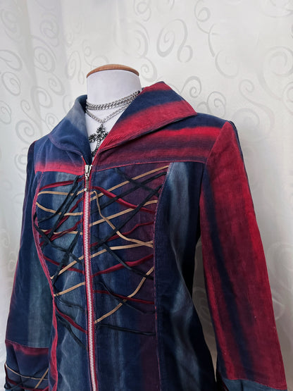 00’s Circus core rare multi-core corduroy denim jacket with lace-up details 🌀🎪🎡
