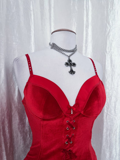 Little red riding hood velvet corset ❤️🐺