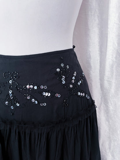 Whimsygoth fairy black cotton skirt 🦇💜