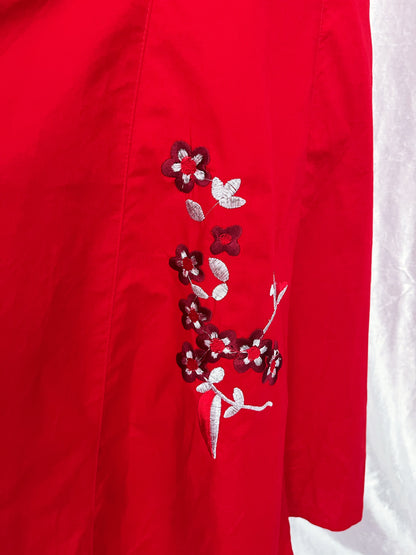 00’s red embroidered summer dress 🌹