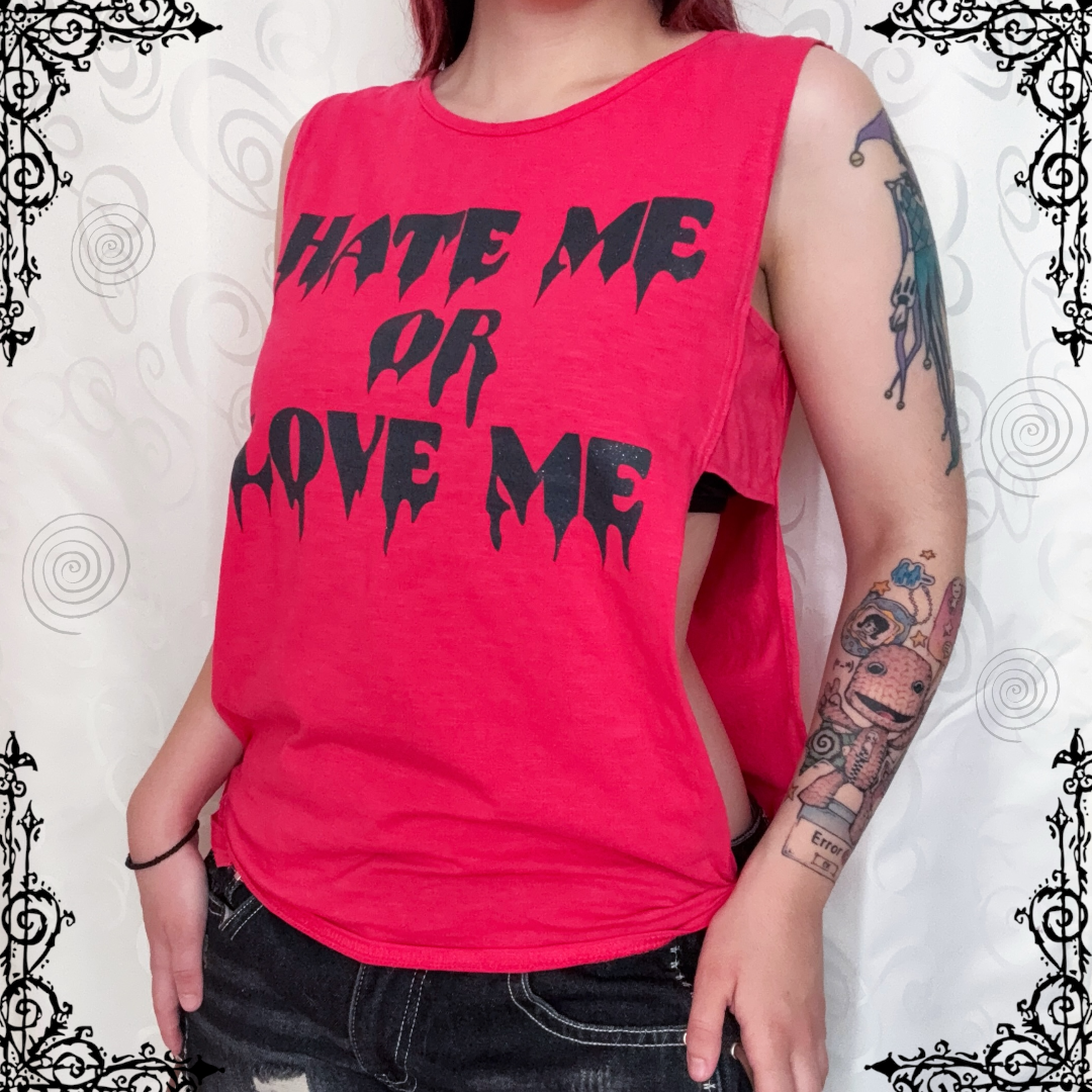 Hate me or Love Me Alt top with cut-out sides 🌀💕