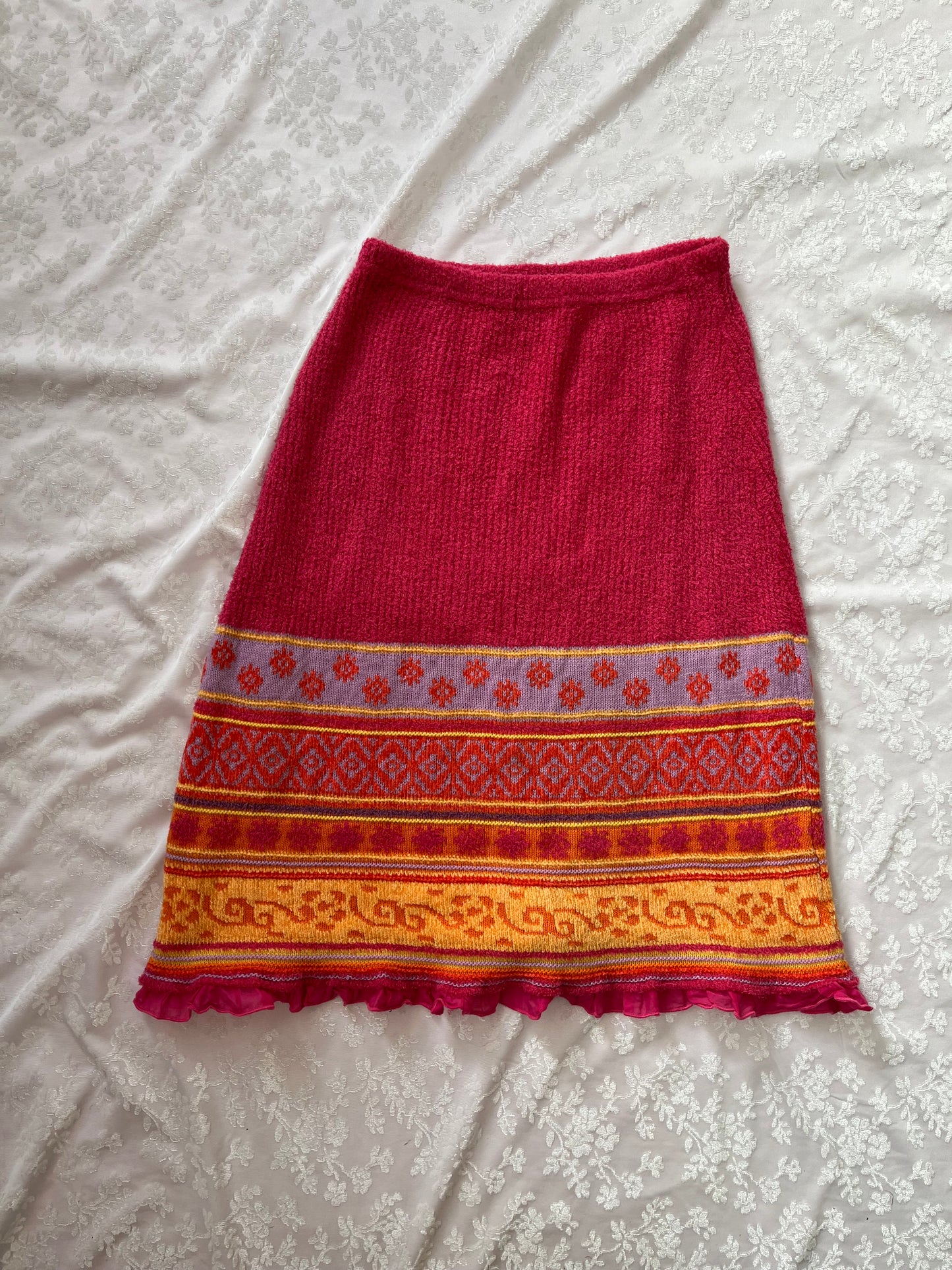 Y2K Knit colourful skirt