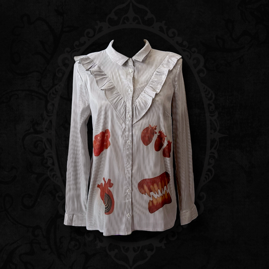 Flesh & Love REWORKED 00’s ruffle striped shirt 🫀🦷