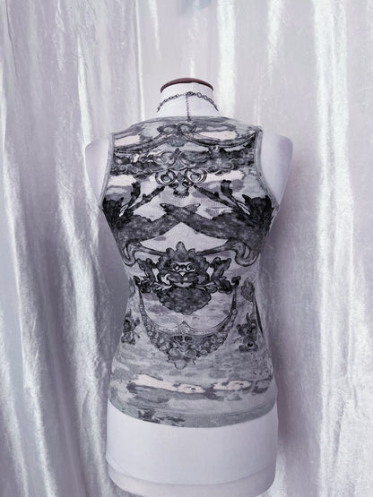 Y2K style graphic & beaded tank top ✨