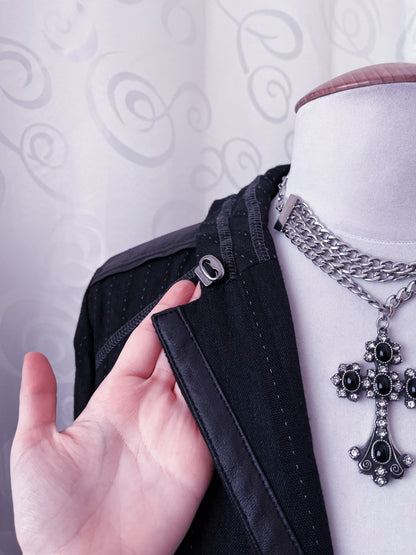 00’s Gothic patchwork zip-up jacket 🕸️🦇