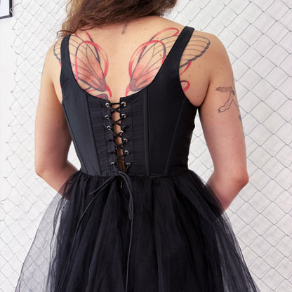 Gothic black swan style corset dress 🦢🖤