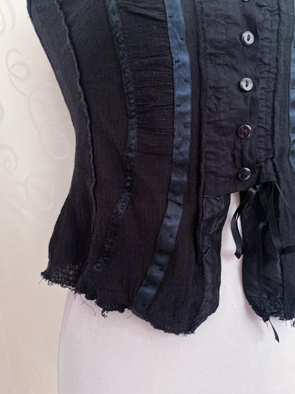 Dark coquette cotton & silk shirt 🕷️🕸️