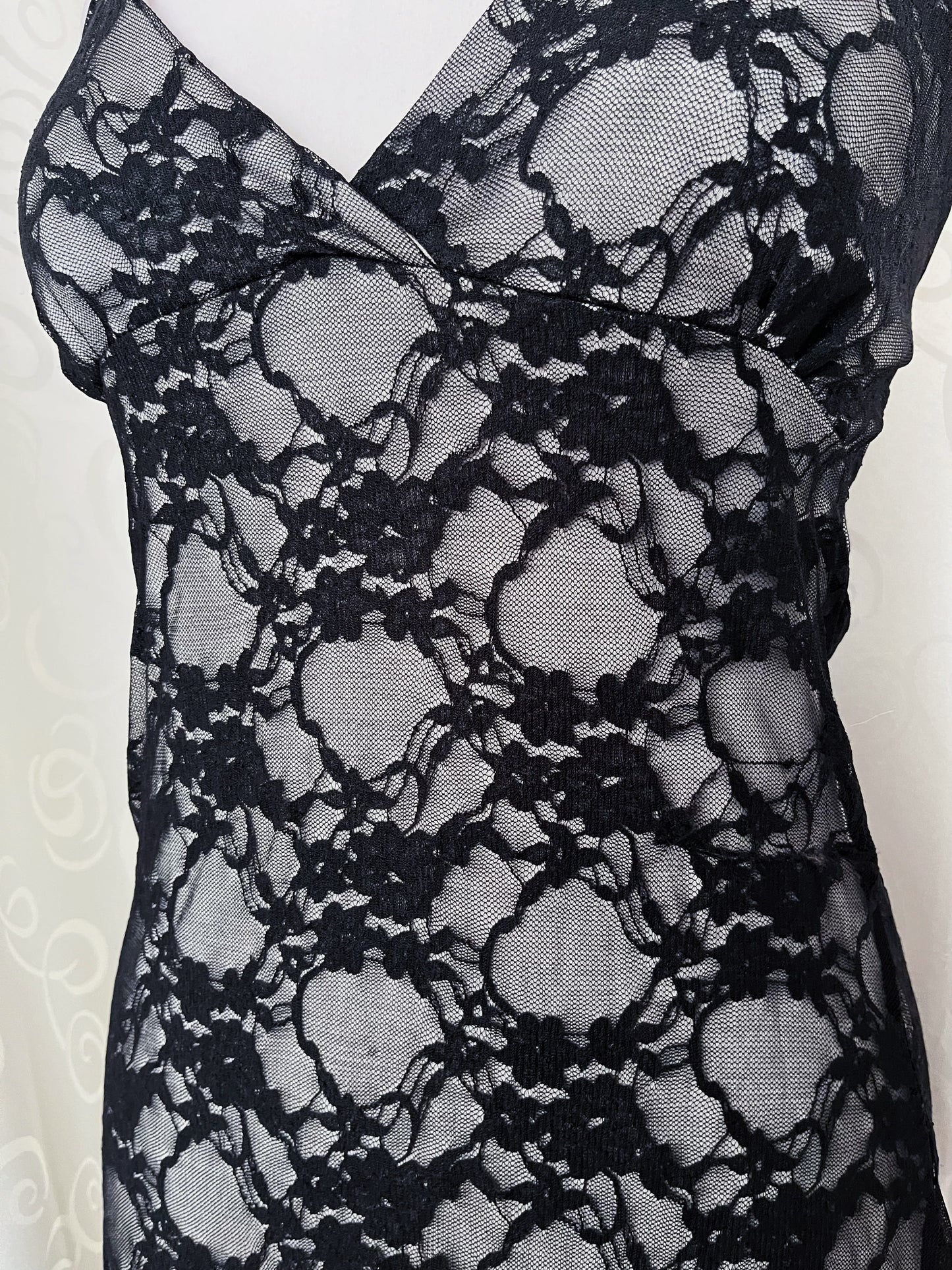 00’s deadstock whimsygoth lacey black dress 🕷️
