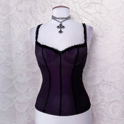 00's whimsy purple corset top 💜🔮