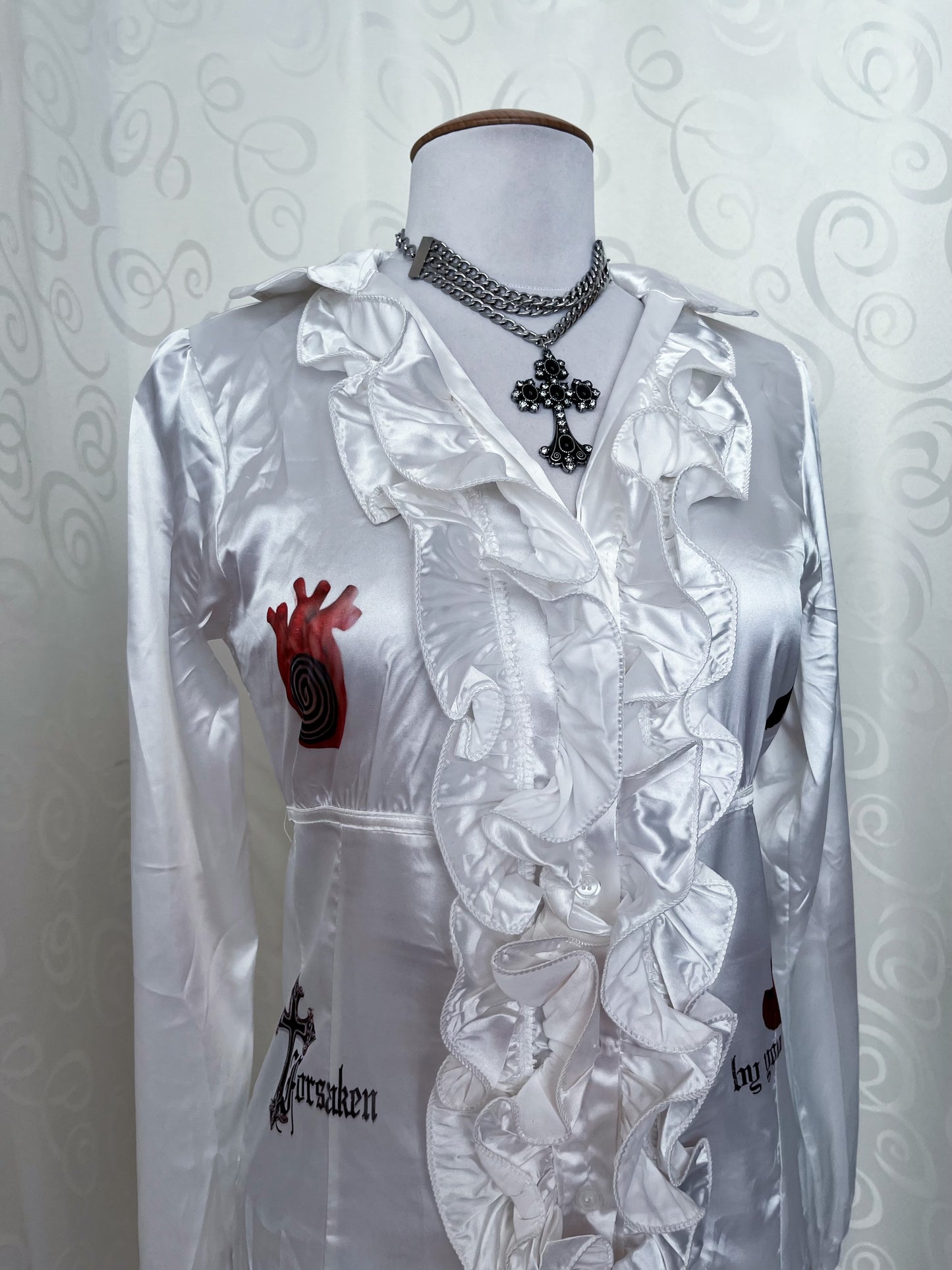 Forsaken By You Reworked gothic deadstock ruffle shirt ✝️🫀