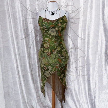 00’s whimsy fairy asymmetrical mesh dress 🧚🏾