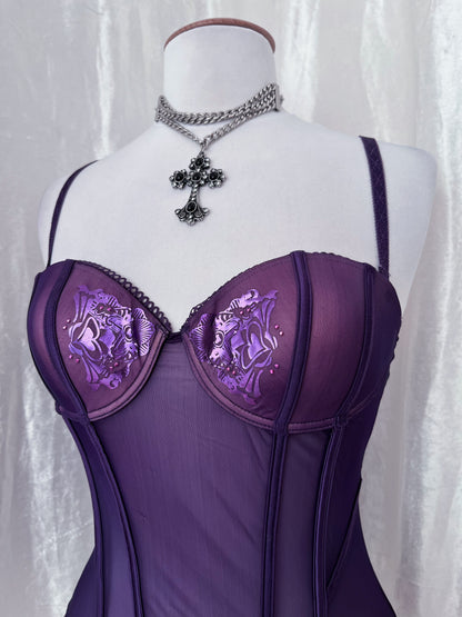 Whimsy fairy purple mesh corset top 💜