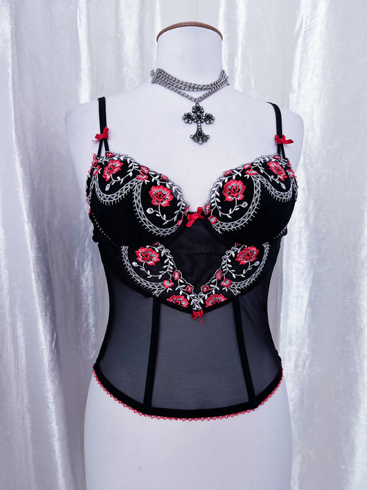 Dark fairy mesh corset top 🌹