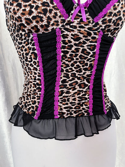 Hot Y2K style leopard print corset top 🐆🎀