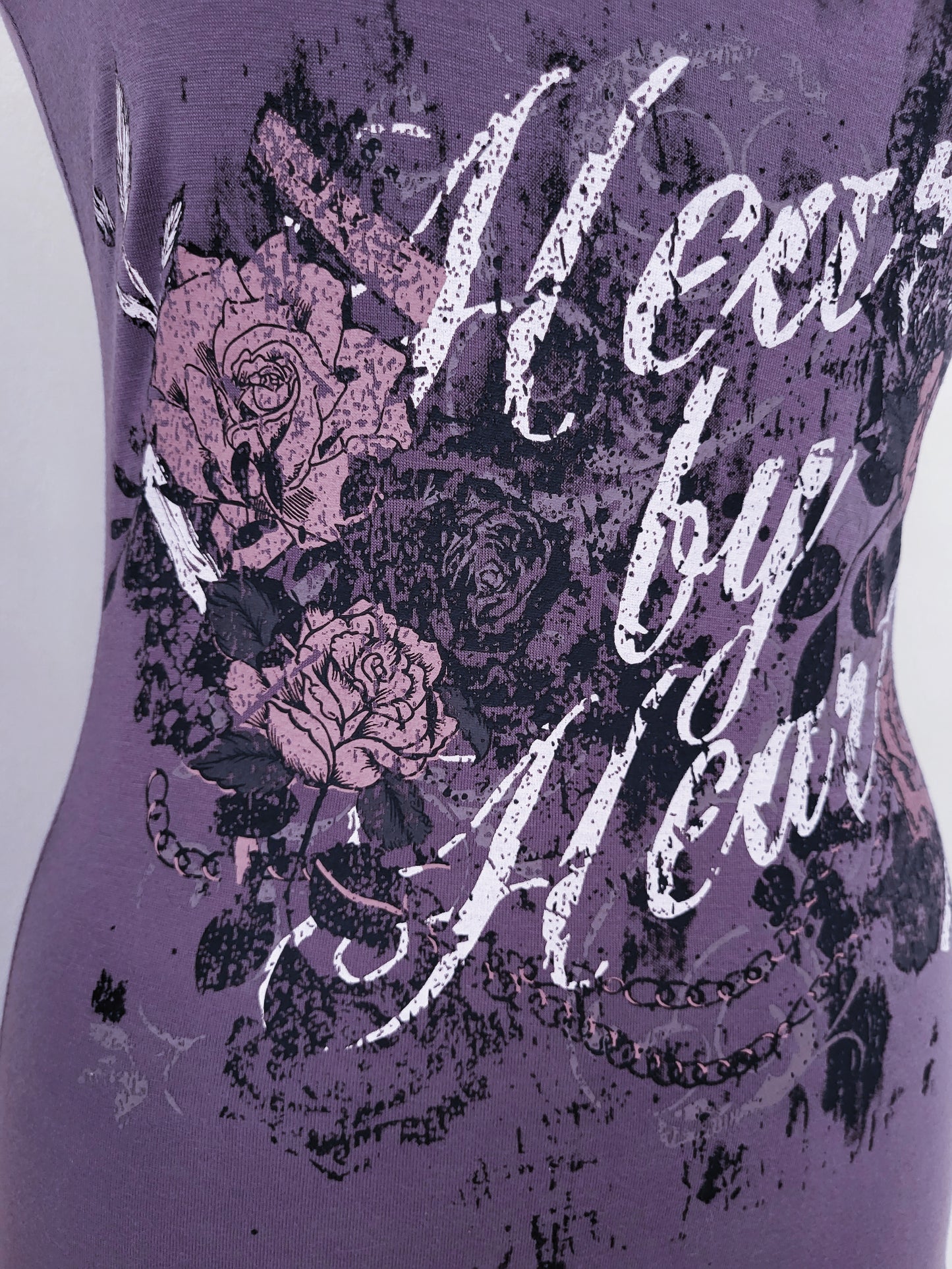 Y2K emo/scene purple print dress with lace hem detail 💜💀