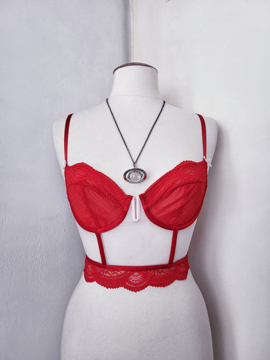 Pretty lingerie see-through crop corset ❣️🐇