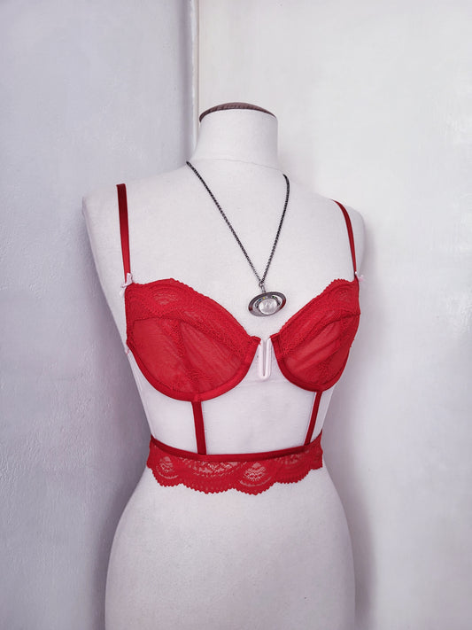 Pretty lingerie see-through crop corset ❣️🐇