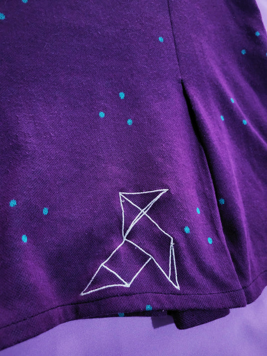 Y2K Purple Skirt with Astrology embroidered detail