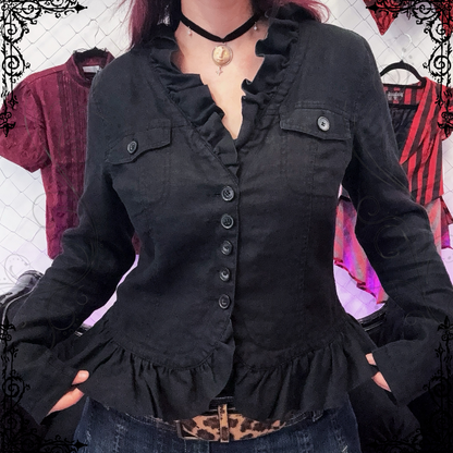 00’s Dark Coquette linen light jacket 🦇🗝️